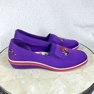 Grasshoppers Loafers Women Size 8.5 Purple Special Red Hat Society Slip On Shoes